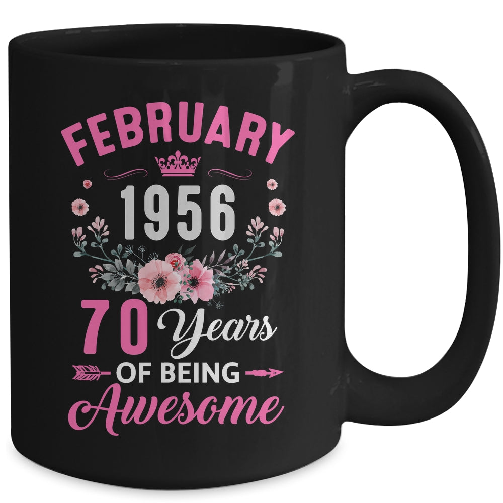 Awesome Since 1956 70 Years Old February 70th Birthday Women Mug | teecentury