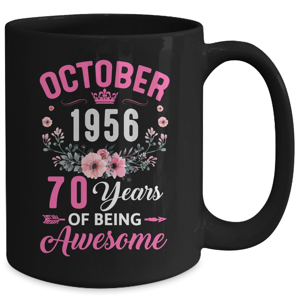 Awesome Since 1956 70 Years Old October 70th Birthday Women Mug | teecentury
