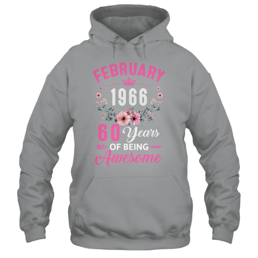 Awesome Since 1966 60 Years Old February 60th Birthday Women Shirt & Tank Top | teecentury
