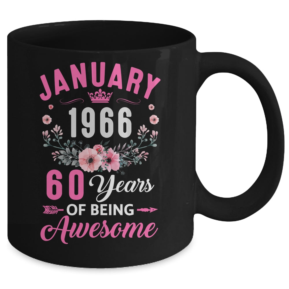 Awesome Since 1966 60 Years Old January 60th Birthday Women Mug | teecentury