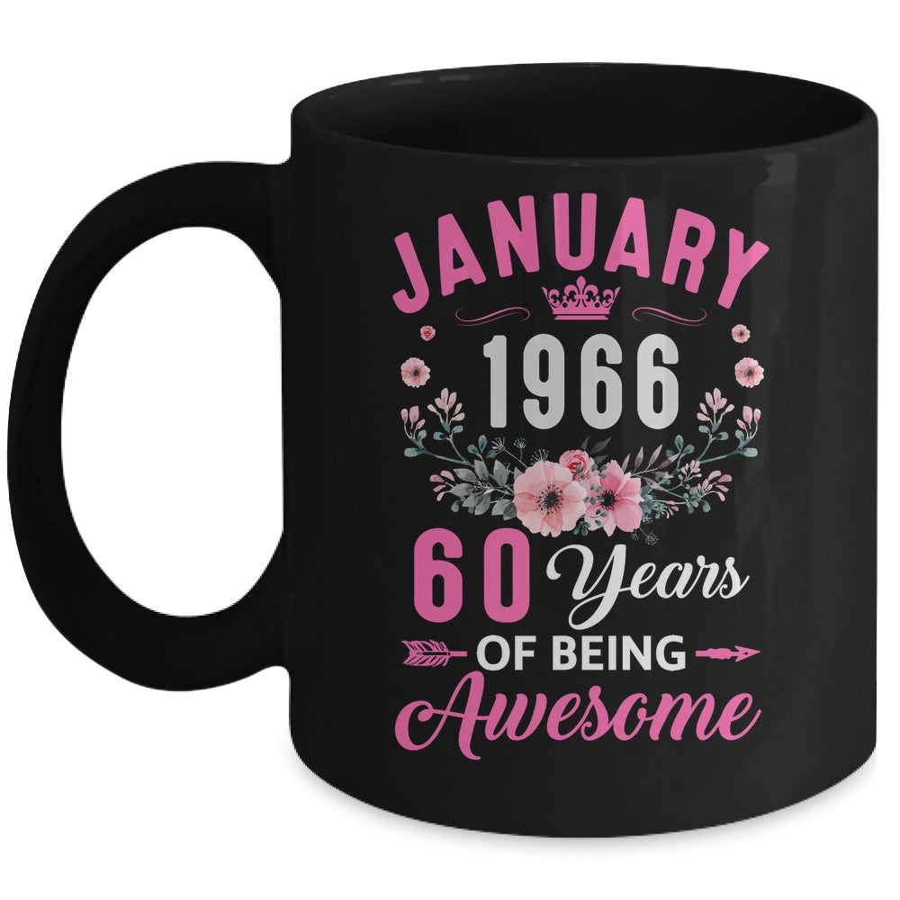 Awesome Since 1966 60 Years Old January 60th Birthday Women Mug | teecentury