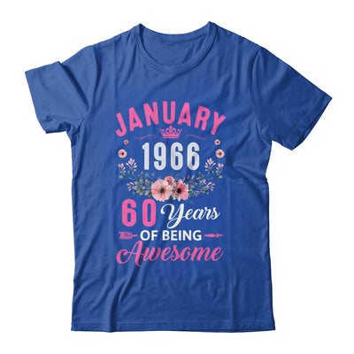 Awesome Since 1966 60 Years Old January 60th Birthday Women Shirt & Tank Top | teecentury