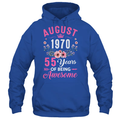 Awesome Since 1970 55 Years Old August 55th Birthday Women Shirt & Tank Top | teecentury