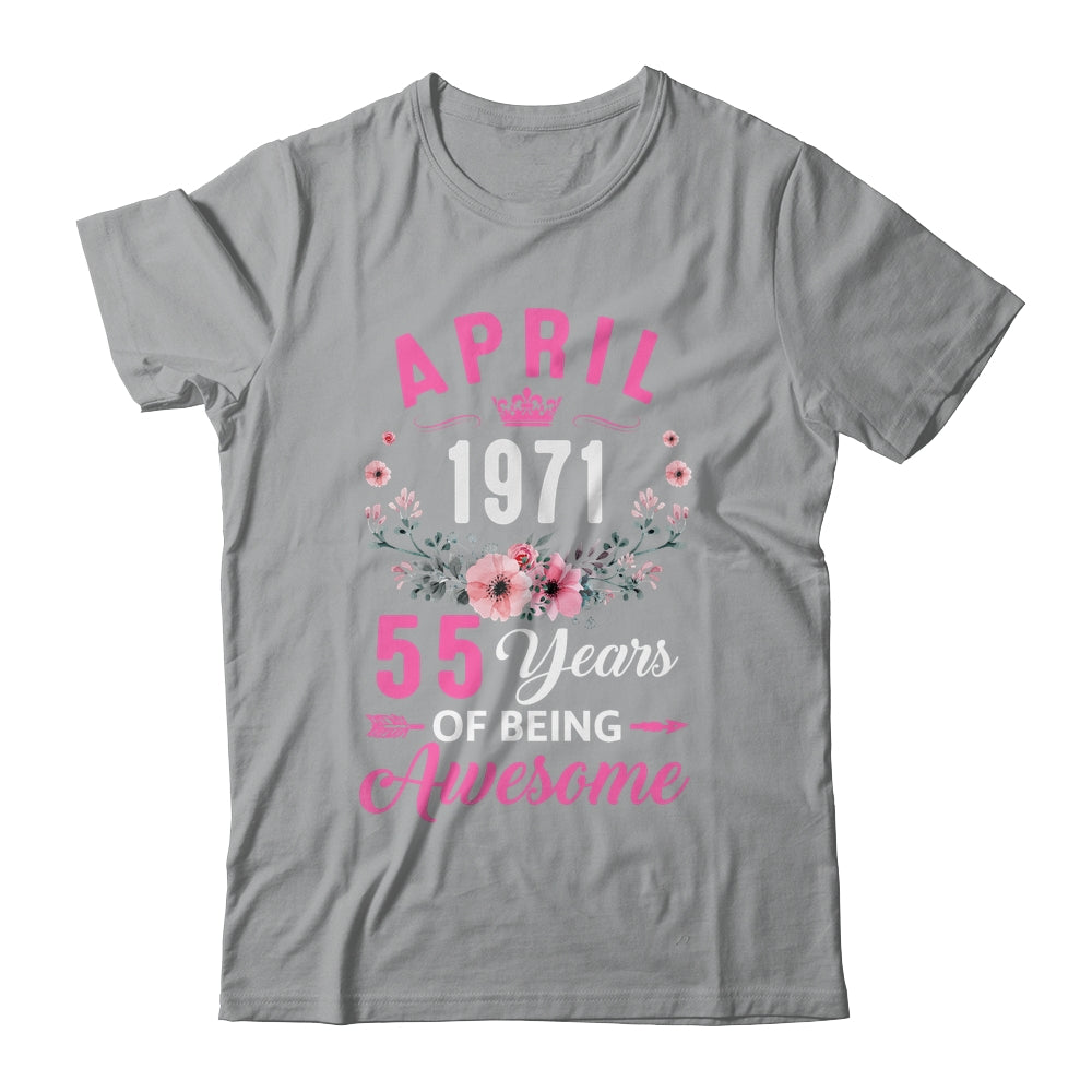 Awesome Since 1971 55 Years Old April 55th Birthday Women Shirt & Tank Top | teecentury