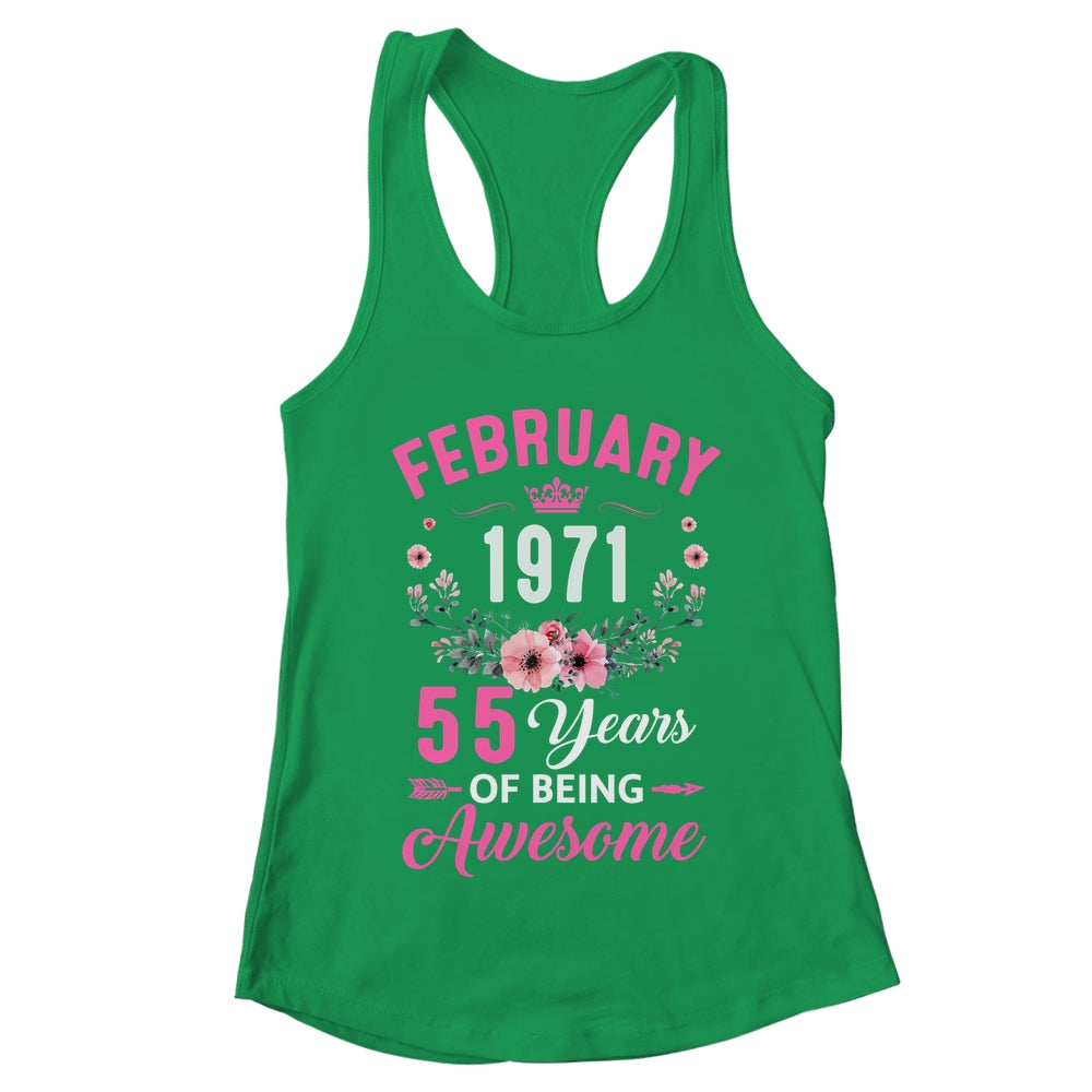 Awesome Since 1971 55 Years Old February 55th Birthday Women Shirt & Tank Top | teecentury