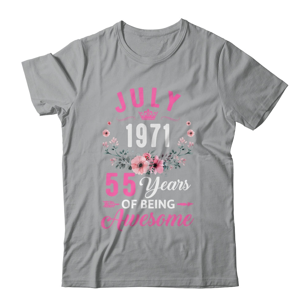 Awesome Since 1971 55 Years Old July 55th Birthday Women Shirt & Tank Top | teecentury