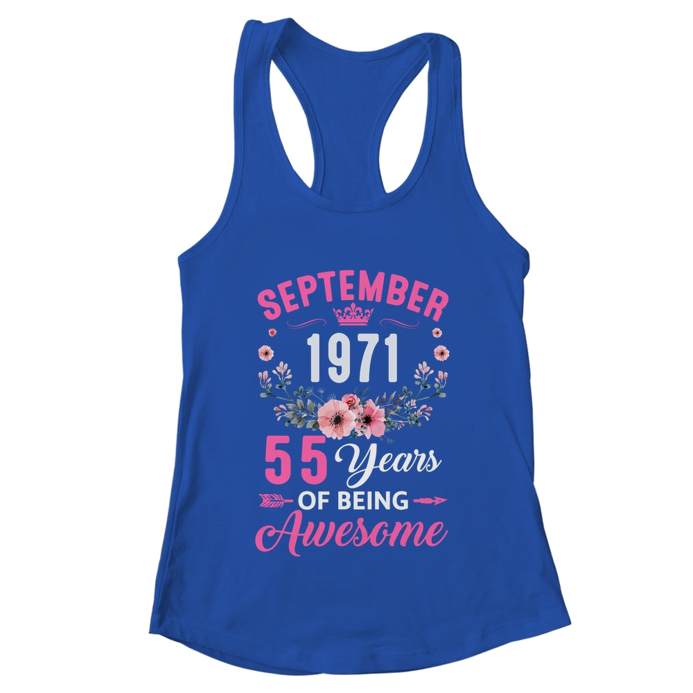 Awesome Since 1971 55 Years Old September 55th Birthday Women Shirt & Tank Top | teecentury
