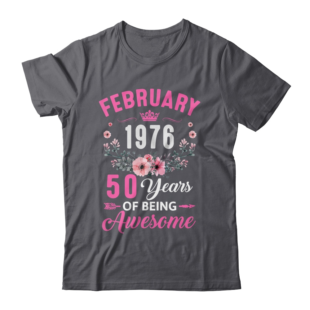 Awesome Since 1976 50 Years Old February 50th Birthday Women Shirt & Tank Top | teecentury