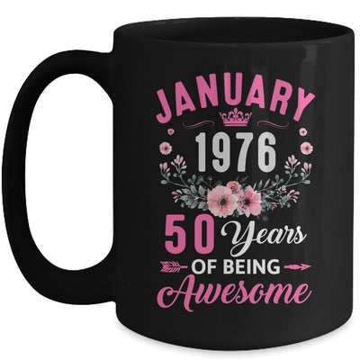 Awesome Since 1976 50 Years Old January 50th Birthday Women Mug | teecentury