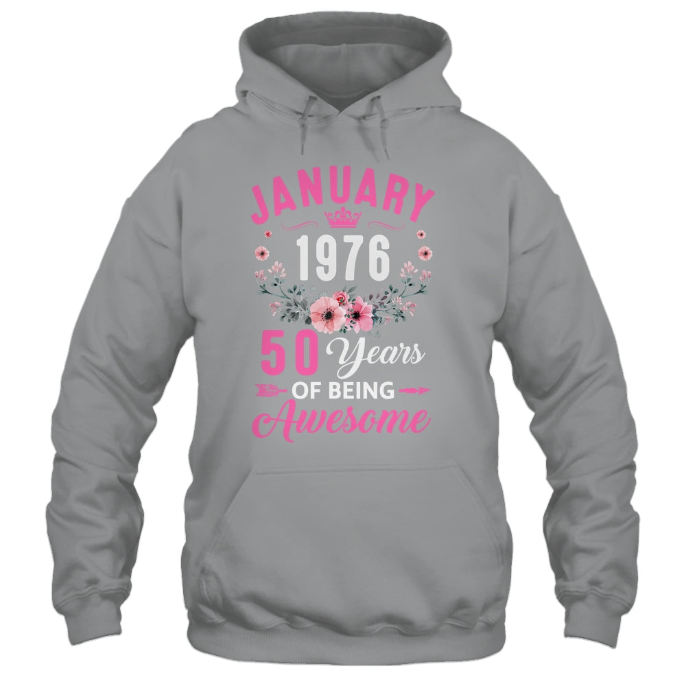 Awesome Since 1976 50 Years Old January 50th Birthday Women Shirt & Tank Top | teecentury