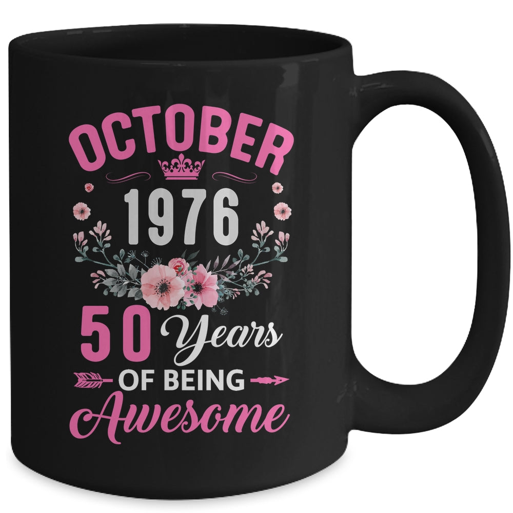 Awesome Since 1976 50 Years Old October 50th Birthday Women Mug | teecentury