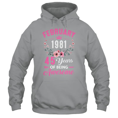 Awesome Since 1981 45 Years Old February 45th Birthday Women Shirt & Tank Top | teecentury