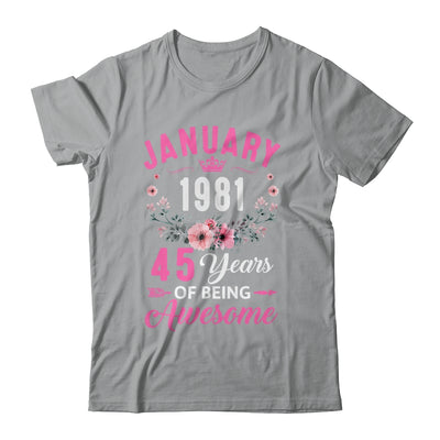 Awesome Since 1981 45 Years Old January 45th Birthday Women Shirt & Tank Top | teecentury