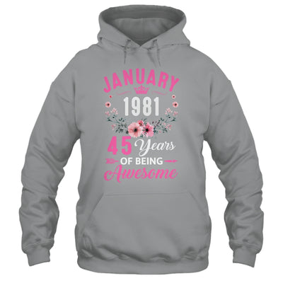 Awesome Since 1981 45 Years Old January 45th Birthday Women Shirt & Tank Top | teecentury