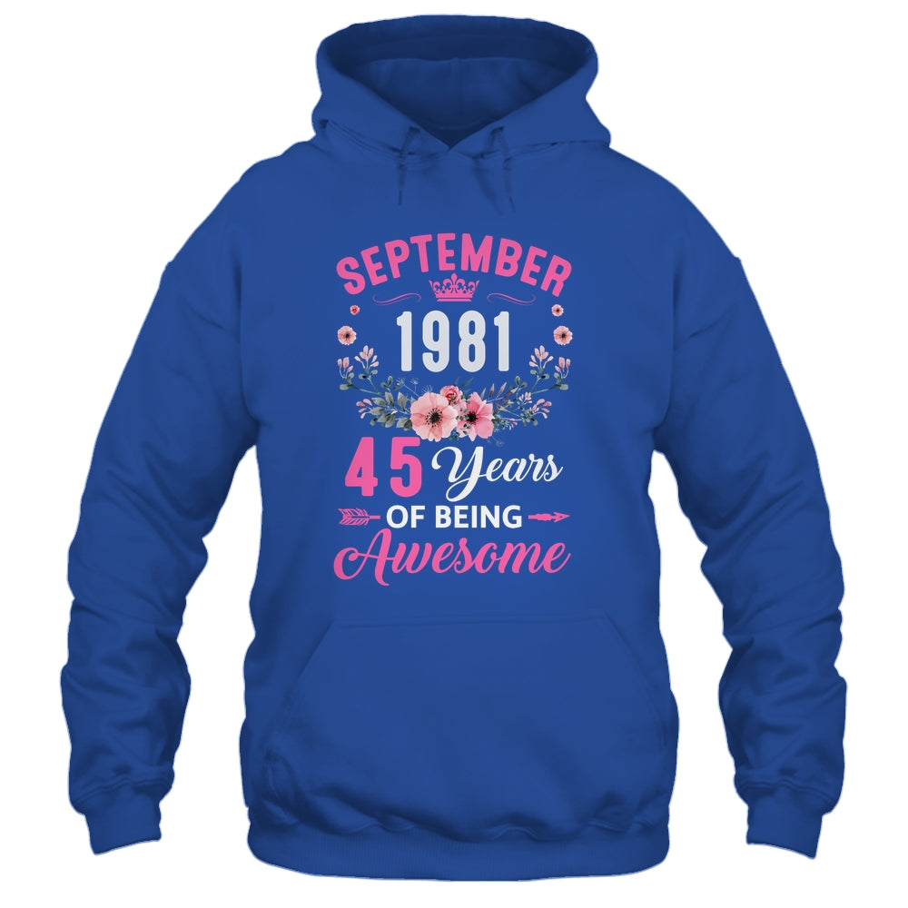 Awesome Since 1981 45 Years Old September 45th Birthday Women Shirt & Tank Top | teecentury