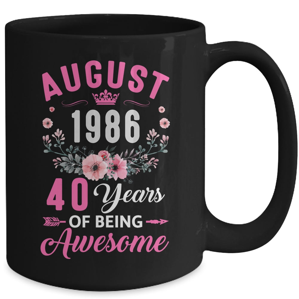 Awesome Since 1986 40 Years Old August 40th Birthday Women Mug | teecentury