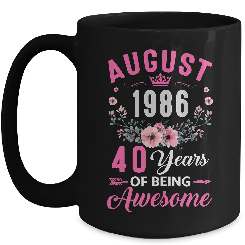 Awesome Since 1986 40 Years Old August 40th Birthday Women Mug | teecentury