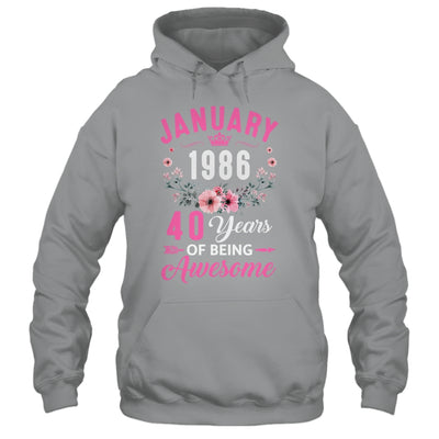Awesome Since 1986 40 Years Old January 40th Birthday Women Shirt & Tank Top | teecentury
