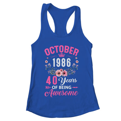 Awesome Since 1986 40 Years Old October 40th Birthday Women Shirt & Tank Top | teecentury