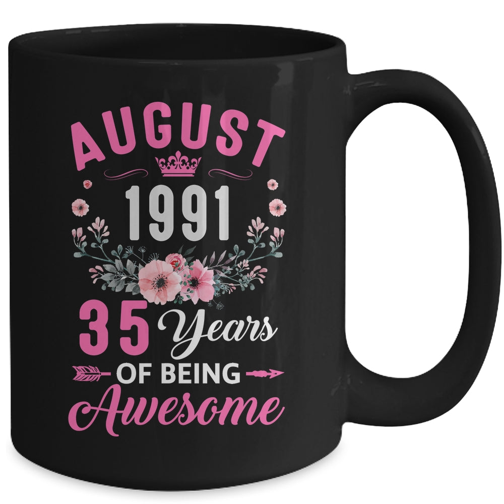 Awesome Since 1991 35 Years Old August 35th Birthday Women Mug | teecentury