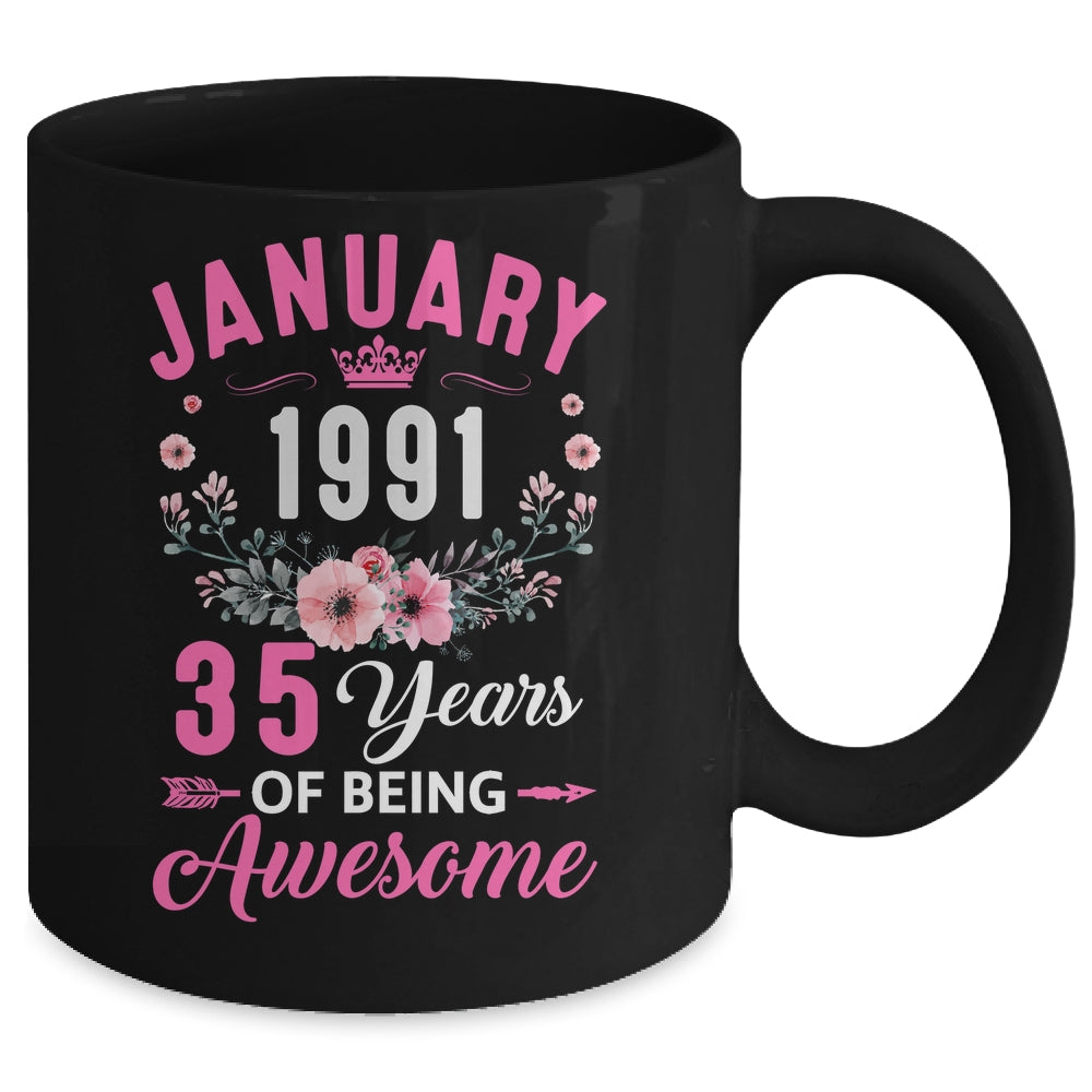 Awesome Since 1991 35 Years Old January 35th Birthday Women Mug | teecentury