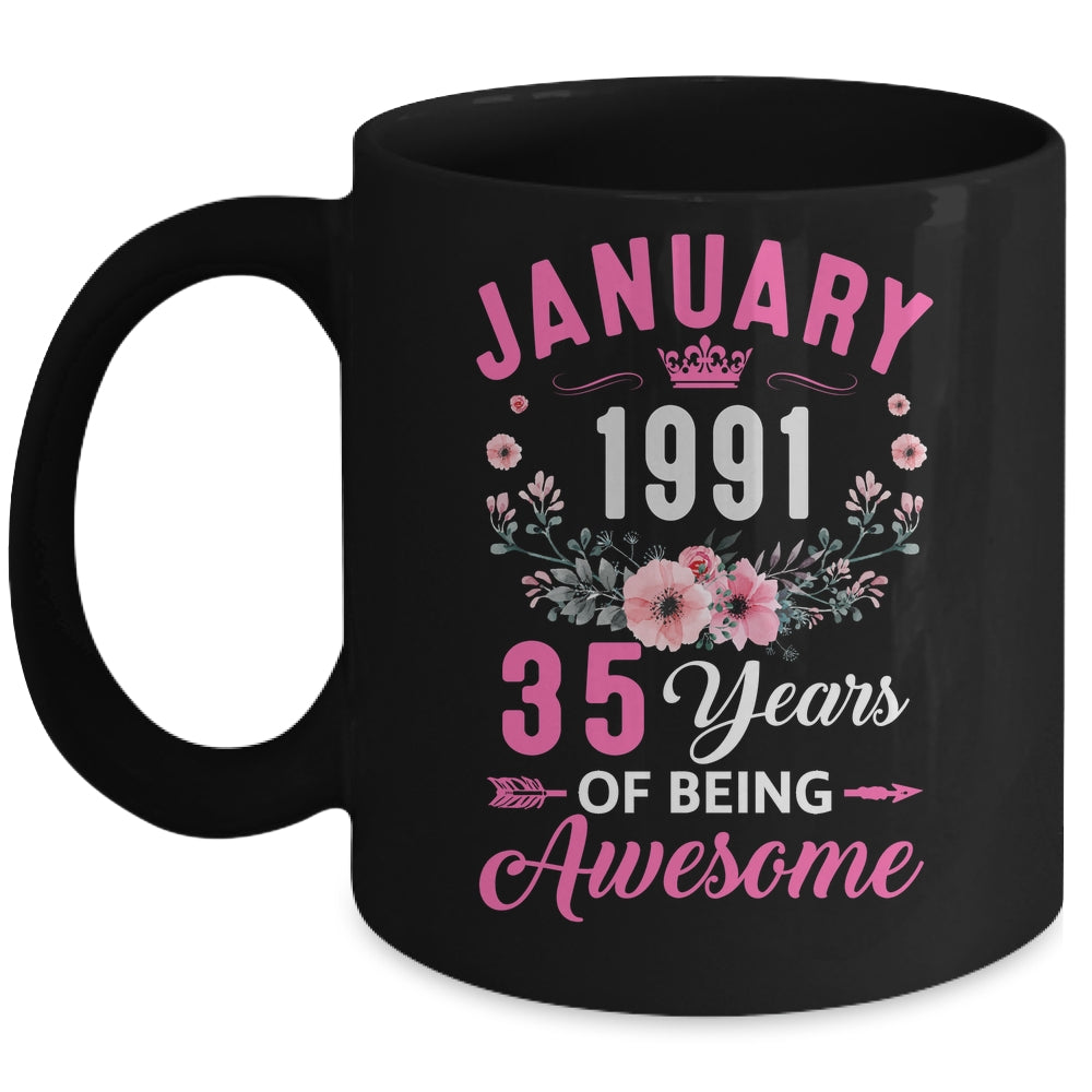 Awesome Since 1991 35 Years Old January 35th Birthday Women Mug | teecentury
