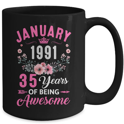 Awesome Since 1991 35 Years Old January 35th Birthday Women Mug | teecentury