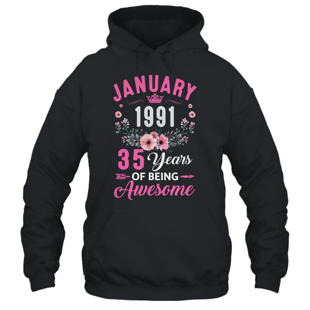 Awesome Since 1991 35 Years Old January 35th Birthday Women Shirt & Tank Top | teecentury