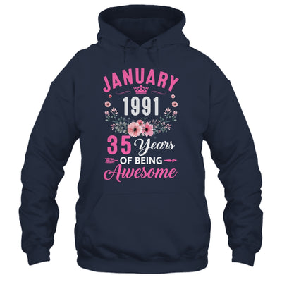 Awesome Since 1991 35 Years Old January 35th Birthday Women Shirt & Tank Top | teecentury