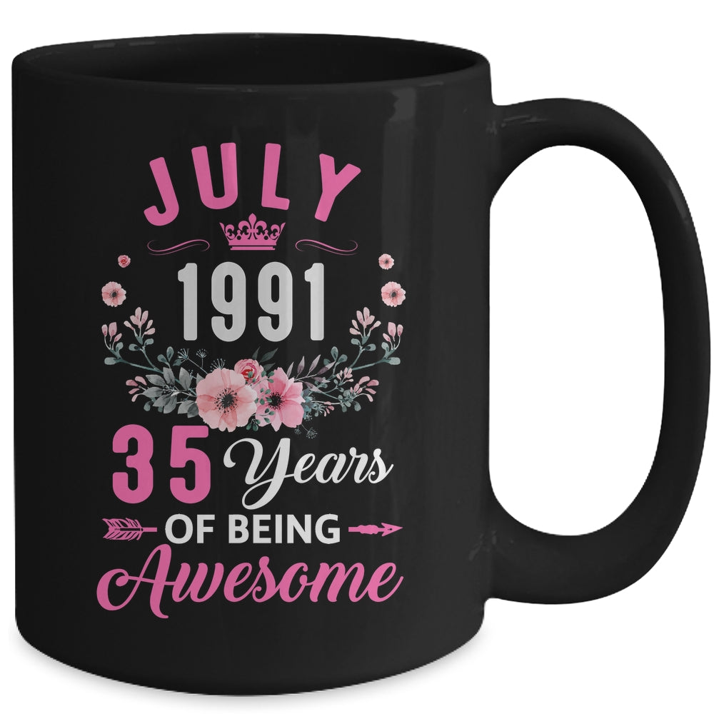 Awesome Since 1991 35 Years Old July 35th Birthday Women Mug | teecentury