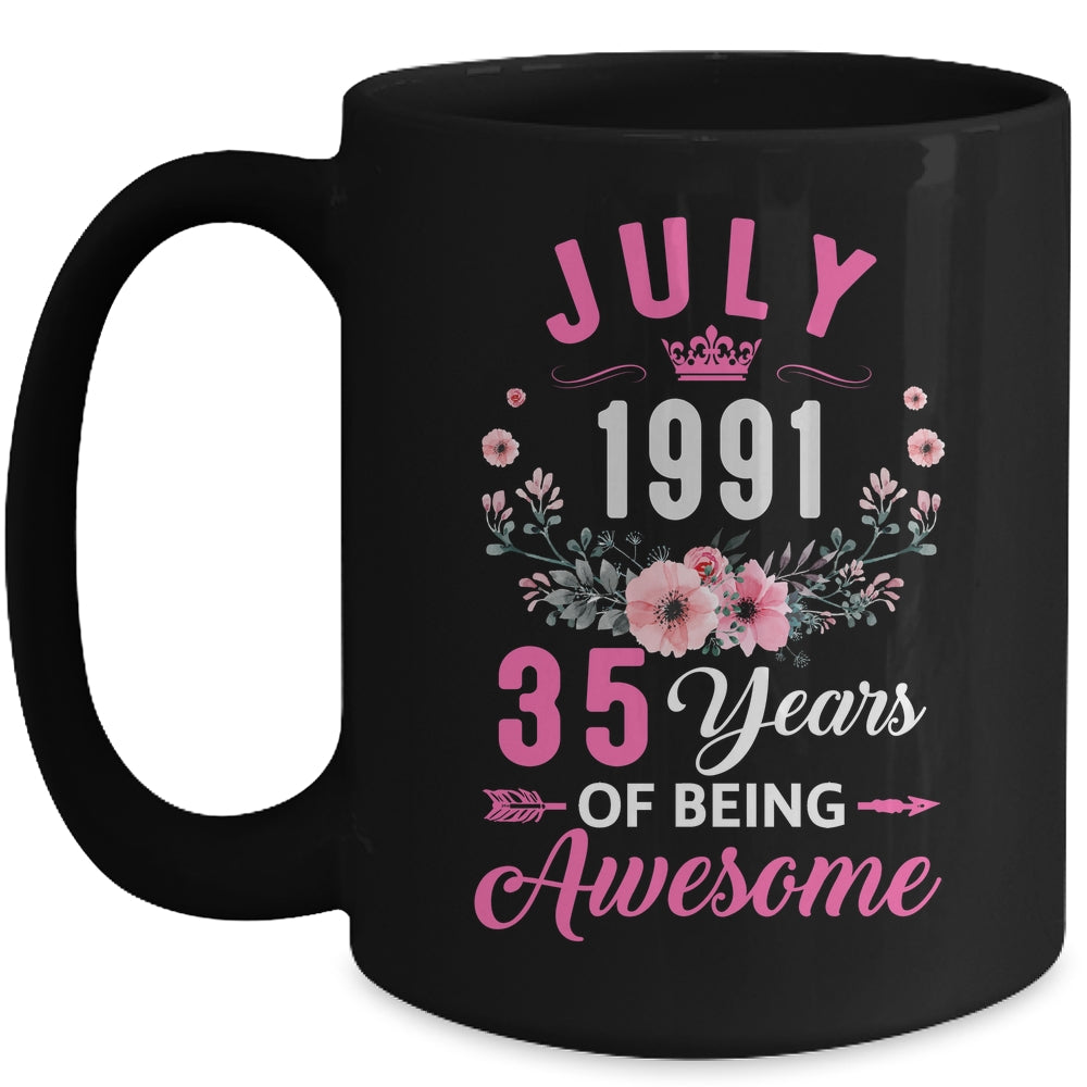 Awesome Since 1991 35 Years Old July 35th Birthday Women Mug | teecentury