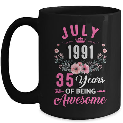 Awesome Since 1991 35 Years Old July 35th Birthday Women Mug | teecentury