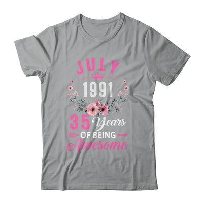Awesome Since 1991 35 Years Old July 35th Birthday Women Shirt & Tank Top | teecentury