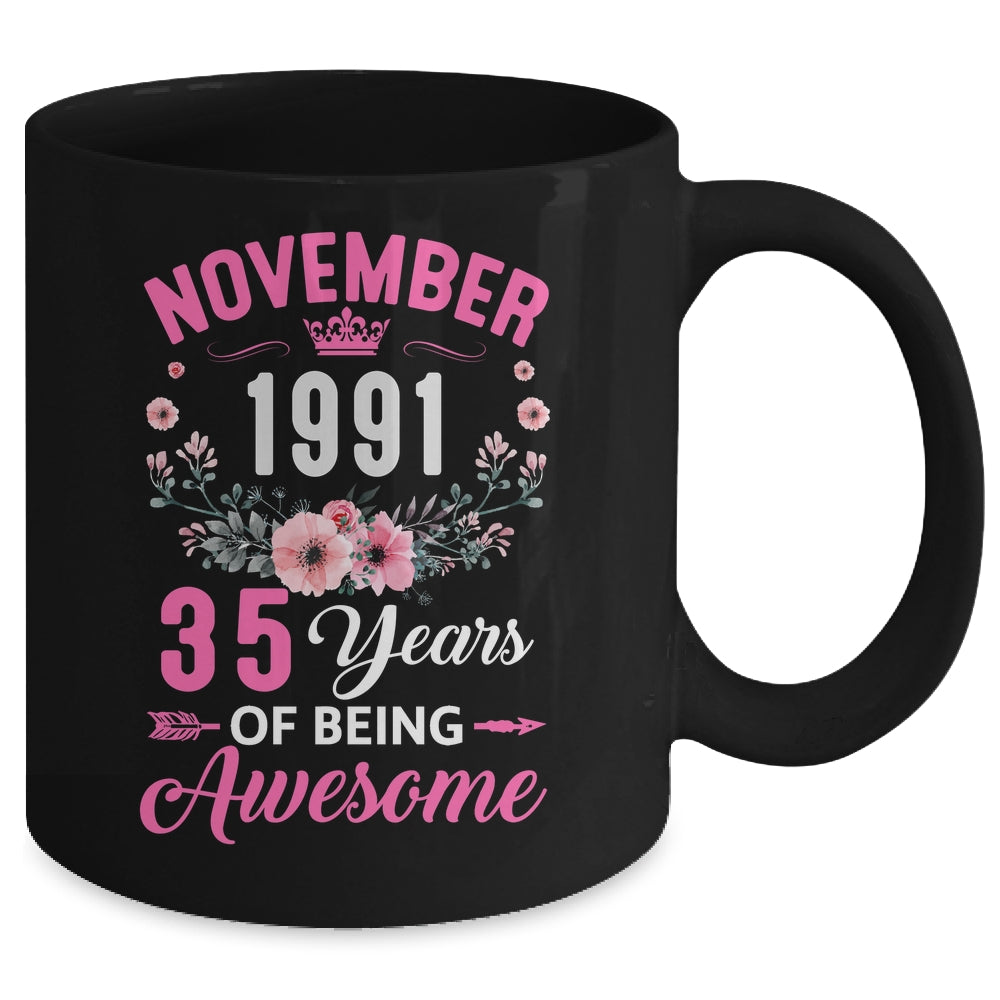 Awesome Since 1991 35 Years Old November 35th Birthday Women Mug | teecentury