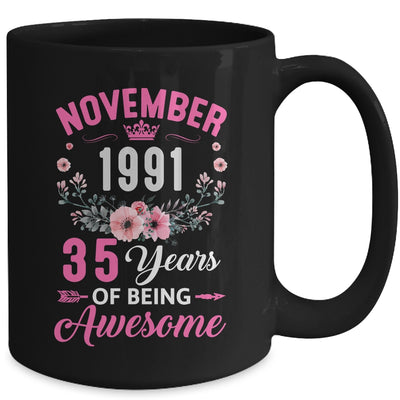 Awesome Since 1991 35 Years Old November 35th Birthday Women Mug | teecentury