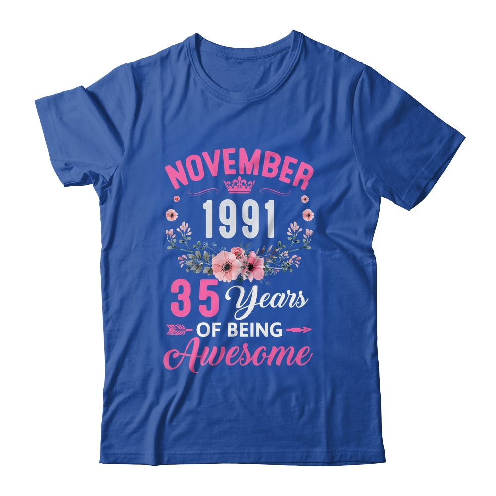 Awesome Since 1991 35 Years Old November 35th Birthday Women Shirt & Tank Top | teecentury