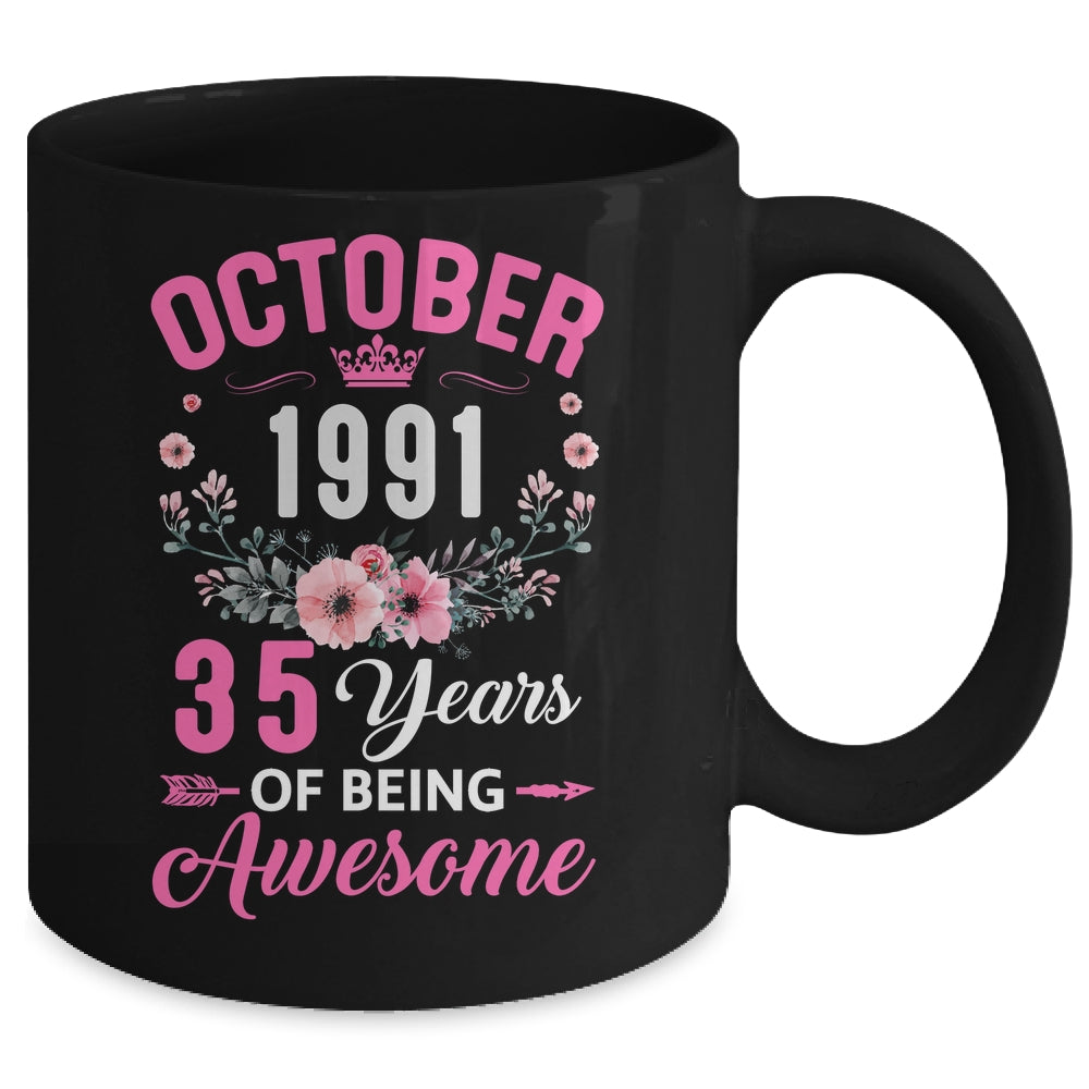 Awesome Since 1991 35 Years Old October 35th Birthday Women Mug | teecentury