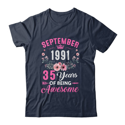 Awesome Since 1991 35 Years Old September 35th Birthday Women Shirt & Tank Top | teecentury