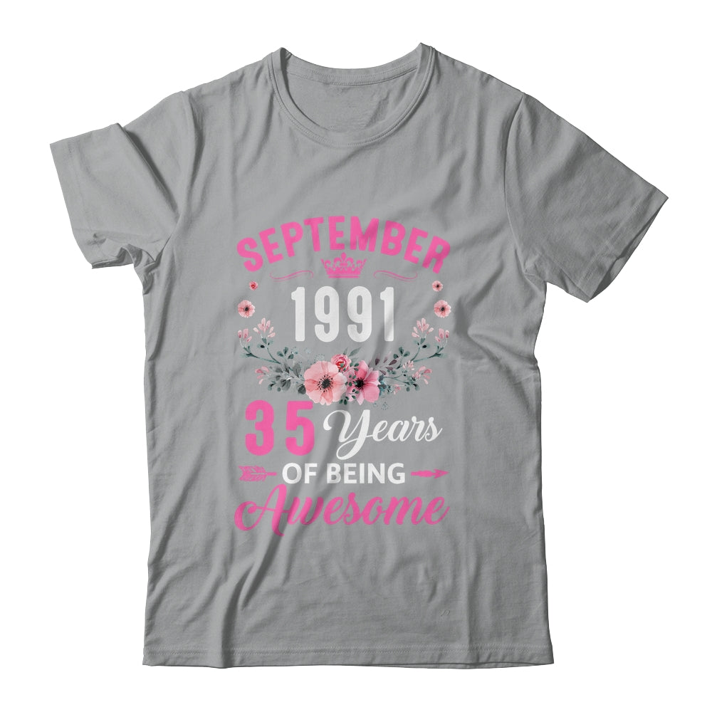 Awesome Since 1991 35 Years Old September 35th Birthday Women Shirt & Tank Top | teecentury