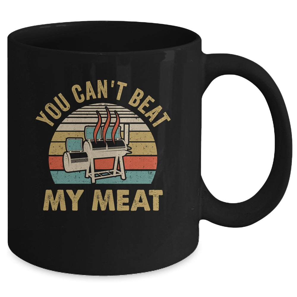 BBQ Grilling Smoking Funny Vintage You Can't Beat My Meat Mug | teecentury