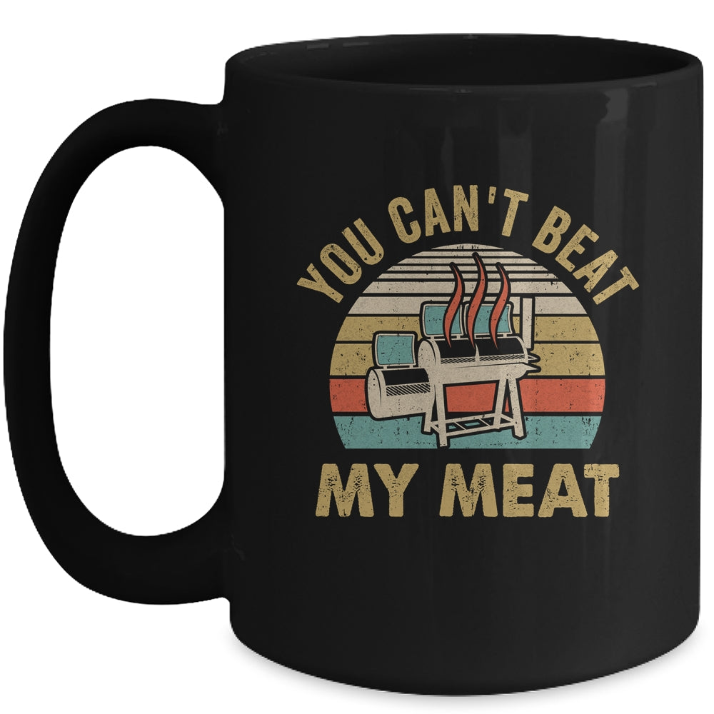 BBQ Grilling Smoking Funny Vintage You Can't Beat My Meat Mug | teecentury