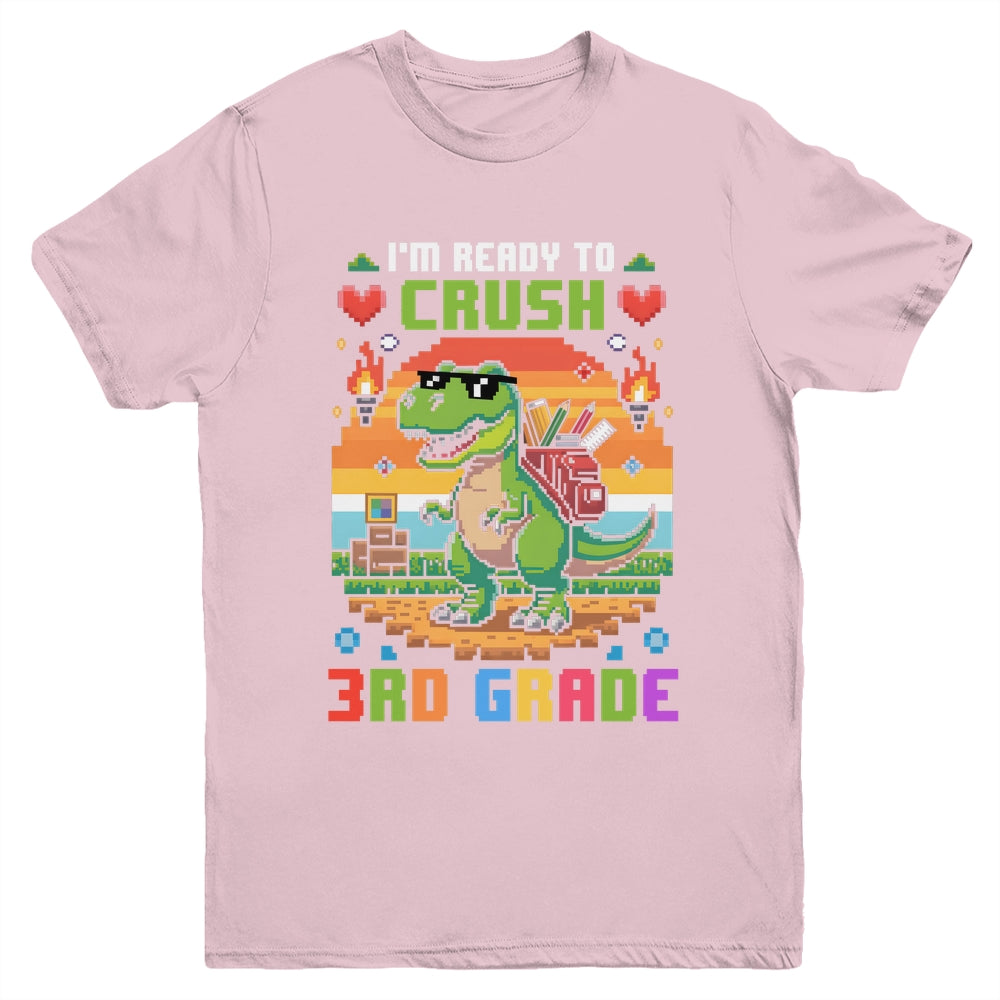 Back To School 3rd Grade Boys I'm Ready To Crush Dinosaur Youth Shirt | teecentury