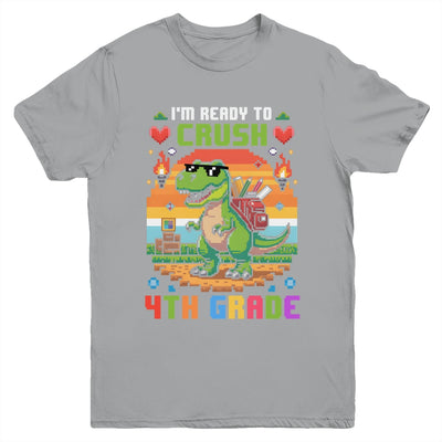 Back To School 4th Grade Boys I'm Ready To Crush Dinosaur Youth Shirt | teecentury