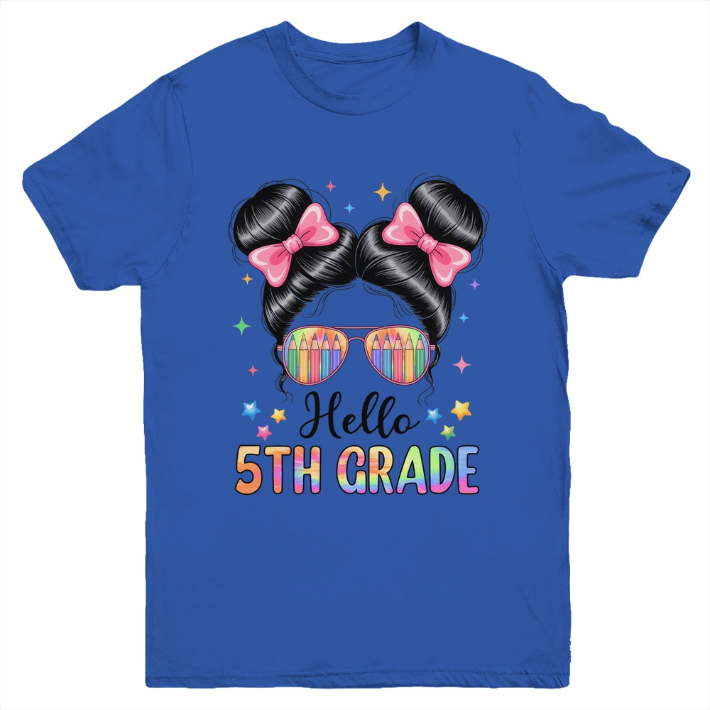 Back To School Coquette Bow Teacher Hello Fifth Grade Girls Youth Shirt | teecentury