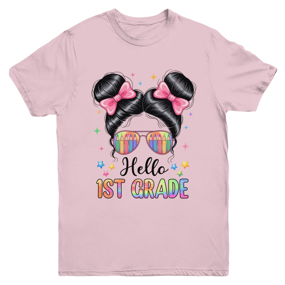 Back To School Coquette Bow Teacher Hello First Grade Girls Youth Shirt | teecentury