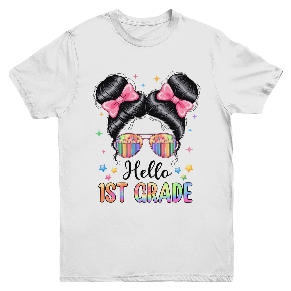 Back To School Coquette Bow Teacher Hello First Grade Girls Youth Shirt | teecentury