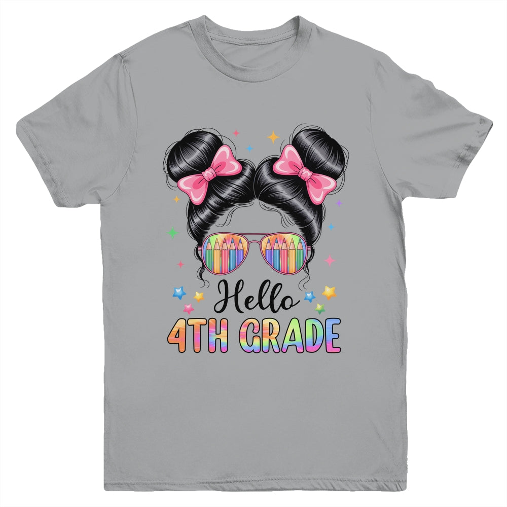 Back To School Coquette Bow Teacher Hello Fourth Grade Girls Youth Shirt | teecentury