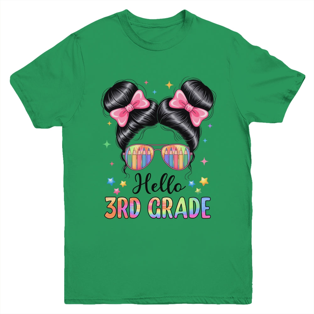 Back To School Coquette Bow Teacher Hello Third Grade Girls Youth Shirt | teecentury
