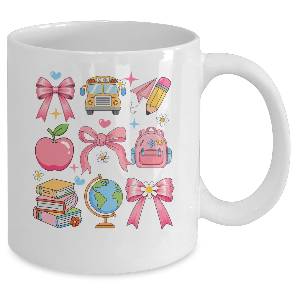 Back To School Coquette Teacher Women Girl Kindergarten PreK Mug | teecentury