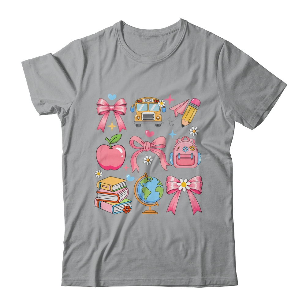 Back To School Coquette Teacher Women Girl Kindergarten PreK Shirt & Hoodie | teecentury